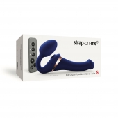 Синий безремневой страпон Multi Orgasm Size S с клиторальной стимуляцией - Strap-on-me - купить с доставкой в Казани