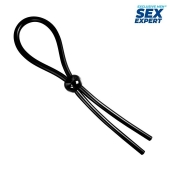 Черное силиконовое лассо с шариком для утяжки - Sex Expert - в Казани купить с доставкой