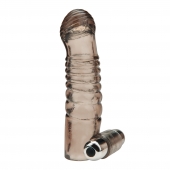 Дымчатая насадка на пенис с вибрацией  Vibrating Penis Enhancing Sleeve Extension - 13,3 см. - BlueLine - в Казани купить с доставкой