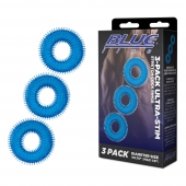 Комплект из трех голубых колец для эрекции 3-Pack Ultra-Stim Stretch Cock Rings - BlueLine - в Казани купить с доставкой