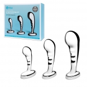 Набор из 3 стальных стимуляторов простаты Stainless Steel P-spot Training Set - b-Vibe - в Казани купить с доставкой