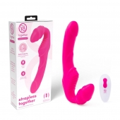 Розовый безремневой страпон на радиоуправлении Strapless Together - 22 см. - Together Toy - купить с доставкой в Казани