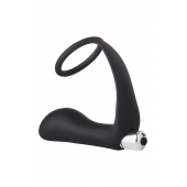 Черное эрекционное кольцо с вибропробкой Vibrating Anal Plug With Cockring - Dream Toys - в Казани купить с доставкой