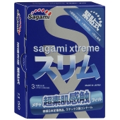Розовые презервативы Sagami Xtreme FEEL FIT 3D - 3 шт. - Sagami - купить с доставкой в Казани