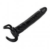 Чёрная насадка-фаллос для двойного проникновения INFLATABLE DILDO SLIM DONG  - 13,5 см. - Toyz4lovers - в Казани купить с доставкой