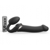 Черный безремневой страпон Multi Orgasm Size L с клиторальной стимуляцией - Strap-on-me - купить с доставкой в Казани