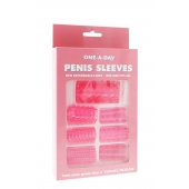 Набор из 7 розовых насадок на пенис ONE-A-DAY PENIS SLEEVES PINK - Seven Creations - в Казани купить с доставкой