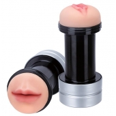 Двусторонний мастурбатор REALSTUFF 2 IN 1 HUMMER MOUTH   VAGINA - ротик и вагина - Dream Toys - в Казани купить с доставкой