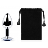 Анальное украшение BUTT PLUG  Small с синим кристаллом - 7 см. - Anal Jewelry Plug - купить с доставкой в Казани