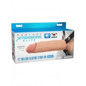 Полый страпон на ремнях 8’’ Hollow Silicone Strap-on - Pipedream - купить с доставкой в Казани
