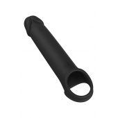 Черная насадка-удлинитель с вибрацией Vibrating Extender With Remote - Dream Toys - в Казани купить с доставкой