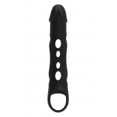 Черная насадка-удлинитель Vibrating Extender With Remote с вибрацией - Dream Toys - в Казани купить с доставкой