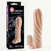 Телесная насадка-удлинитель Okoto со спиралевидным рельефом - 16 см. - Sitabella - в Казани купить с доставкой