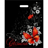 Черный пакет Glamour с вырубной ручкой (38х47 см) - Сима-Ленд - купить с доставкой в Казани