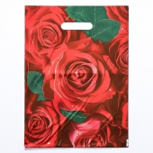 Пакет с цветочным принтом и вырубной ручкой (30х40 см) - Сима-Ленд - купить с доставкой в Казани