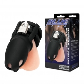 Черная клетка для пениса Silicone Small 2 in Cock Cage With Ball Divider - BlueLine - купить с доставкой в Казани