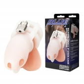 Белая клетка для пениса Silicone Small 2 in Cock Cage With Ball Divider - BlueLine - купить с доставкой в Казани