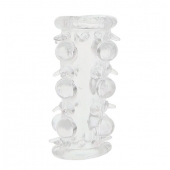 Прозрачная насадка на пенис с шипами и бугорками JELLY JOY LUST CLUSTER CLEAR - Dream Toys - в Казани купить с доставкой