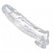 Прозрачная насадка для увеличения члена Realistic Clear Penis Enhancer and Ball Stretcher - 20,3 см. - XR Brands - в Казани купить с доставкой