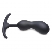 Черный массажер простаты с утяжелителями Premium Silicone Weighted Prostate Plug Medium - 16,3 см. - XR Brands - в Казани купить с доставкой