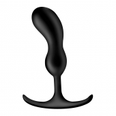 Черный массажер простаты с утяжелителями Premium Silicone Weighted Prostate Plug Medium - 16,3 см. - XR Brands - в Казани купить с доставкой