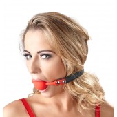 Силиконовый кляп-шар на чёрных ремешках Red Gag silicone - Orion - купить с доставкой в Казани