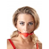 Силиконовый кляп-шар на чёрных ремешках Red Gag silicone - Orion - купить с доставкой в Казани