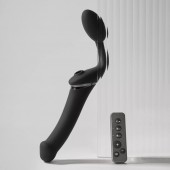 Черный безремневой вибрострапон Strap-On-Me Multi Orgasm Size XL - Strap-on-me - купить с доставкой в Казани