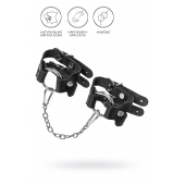 Черные кожаные наручники-браслеты из двух ремешков - Pecado - купить с доставкой в Казани