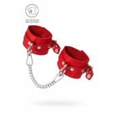Красные мягкие кожаные оковы с люверсами - Pecado - купить с доставкой в Казани