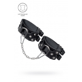 Черные кожаные оковы с двумя ремешками - Pecado - купить с доставкой в Казани