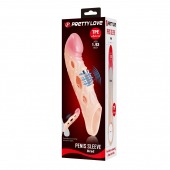 Телесная удлиняющая насадка с рельефом и вибрацией Brad - 21,3 см. - Baile - в Казани купить с доставкой