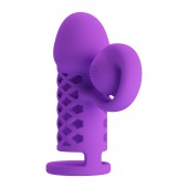 Фиолетовая вибронасадка с клиторальным отростком Harden - Baile - в Казани купить с доставкой