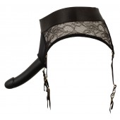 Черный женский страпон Strap-on Set: трусики и насадка - Orion - купить с доставкой в Казани