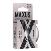 Черные утолщенные презервативы MAXUS Extra Strong с железным кейсом - 3 шт. - Maxus - купить с доставкой в Казани
