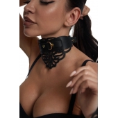 Фигурный чокер с узорами и золотистой фурнитурой - Crazy Handmade - купить с доставкой в Казани