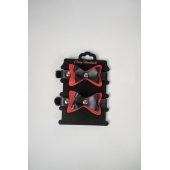 Черно-красные кожаные наручники с бантиками - Crazy Handmade - купить с доставкой в Казани