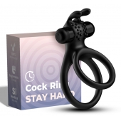 Черное эрекционное виброкольцо с подхватом мошонки Stay Hard - Boys of Toys - в Казани купить с доставкой