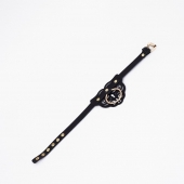 Черный чокер с клепками и золотистой фурнитурой - Crazy Handmade - купить с доставкой в Казани