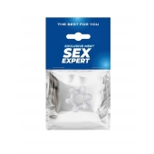 Прозрачное эластичное эрекционное кольцо с 6 шариками - Sex Expert - в Казани купить с доставкой