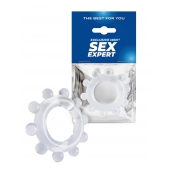 Прозрачное эрекционное кольцо со стимулирующими шариками - Sex Expert - в Казани купить с доставкой