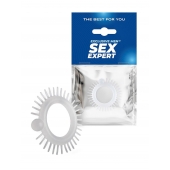 Эластичное эрекционное кольцо с шипиками и шариком - Sex Expert - в Казани купить с доставкой