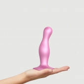 Розовая насадка Strap-On-Me Dildo Plug Curvy size M - Strap-on-me - купить с доставкой в Казани