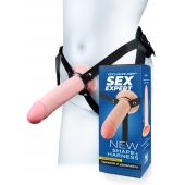 Мужской полый страпон на регулируемых ремешках - 22 см. - Sex Expert - купить с доставкой в Казани