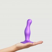 Фиолетовая насадка Strap-On-Me Dildo Plug Curvy size S - Strap-on-me - купить с доставкой в Казани