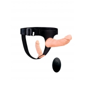 Женский страпон с 2 насадками, вибрацией и пультом ДУ - Erowoman-Eroman - купить с доставкой в Казани