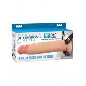 Телесный пустотелый фаллопротез 9’’ Hollow Silicone Strap-On - 24,1 см. - Pipedream - купить с доставкой в Казани