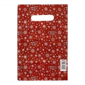 Красный подарочный новогодний пакет с вырубной ручкой (20х30 см) - Сима-Ленд - купить с доставкой в Казани