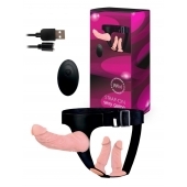 Женский страпон с 3 насадками и вибрацией - Erowoman-Eroman - купить с доставкой в Казани