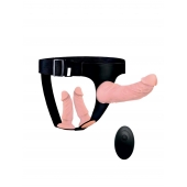 Женский страпон с 3 насадками и вибрацией - Erowoman-Eroman - купить с доставкой в Казани